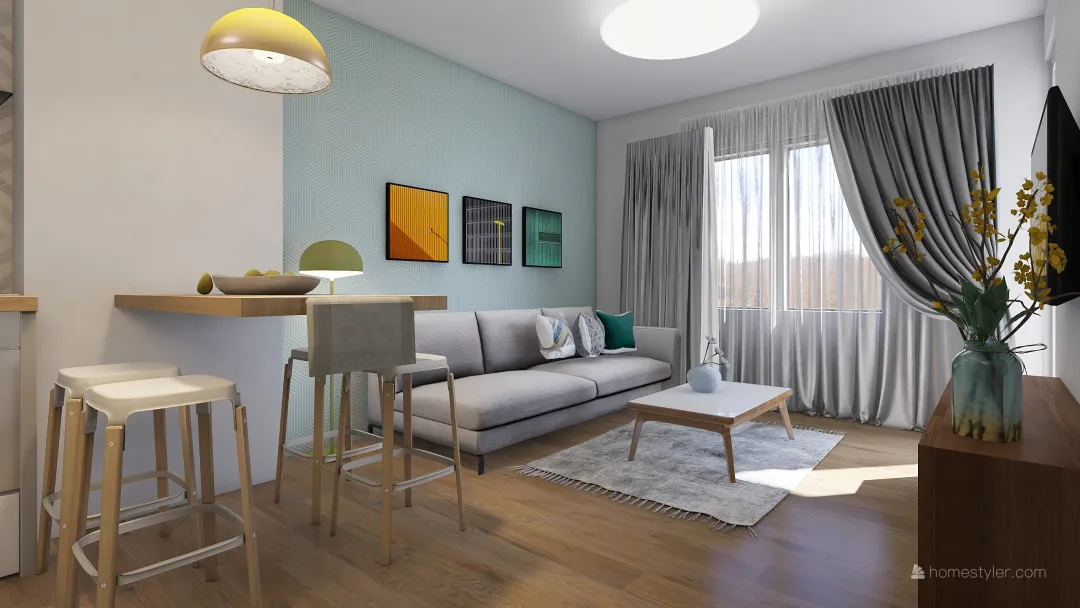 Small apartment in Serbia 3d design renderings