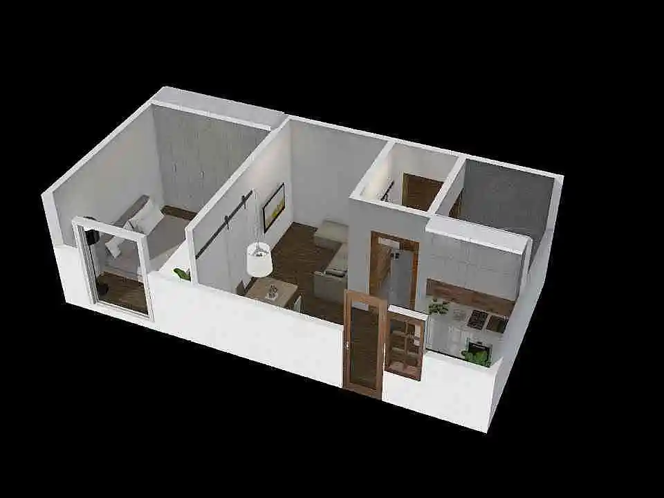 Rokytnice - malý byt 3d design renderings