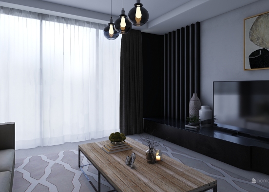 minimal living room Design Rendering