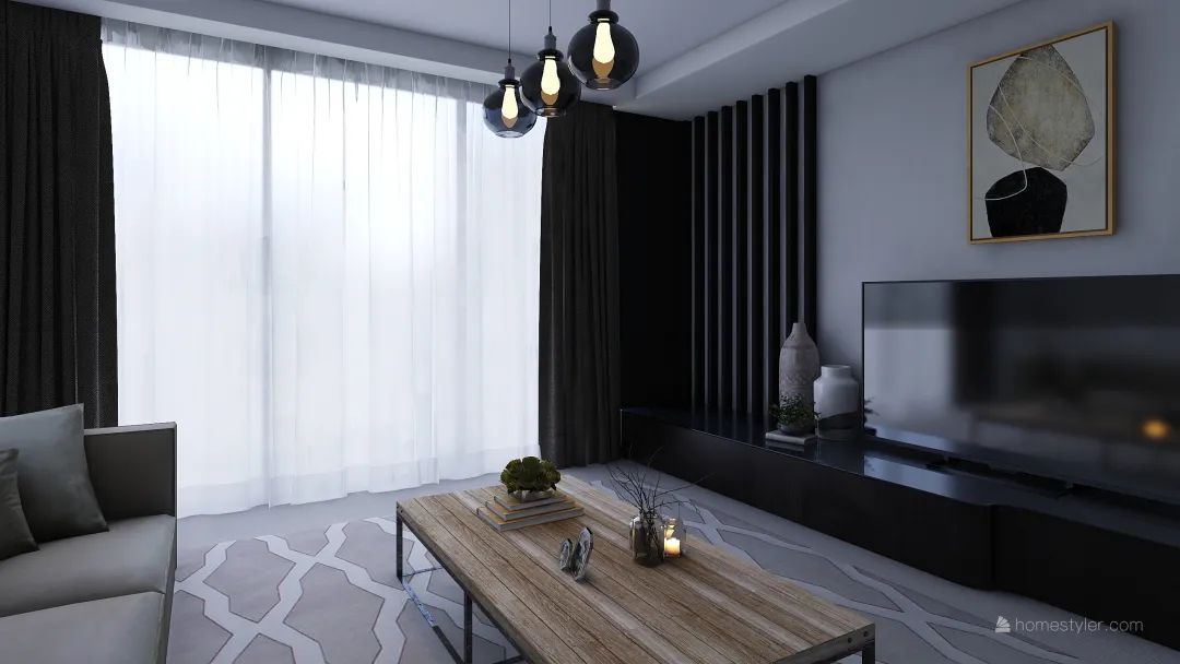 minimal living room 3d design renderings
