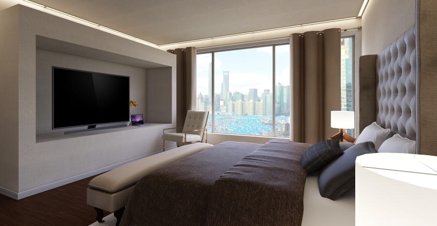 Modern Master Bedroom Interior Design Render