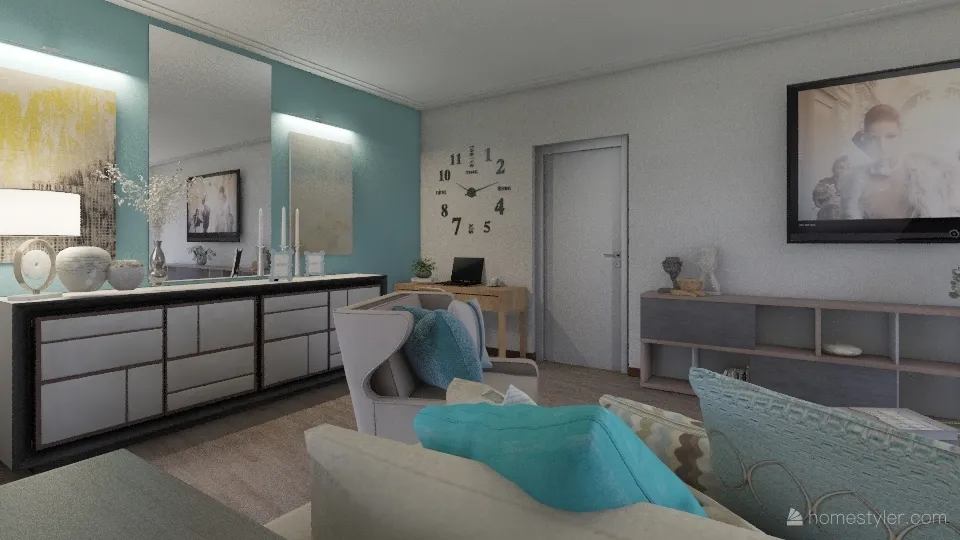 Проект квартиры 1 гостиная 3d design renderings