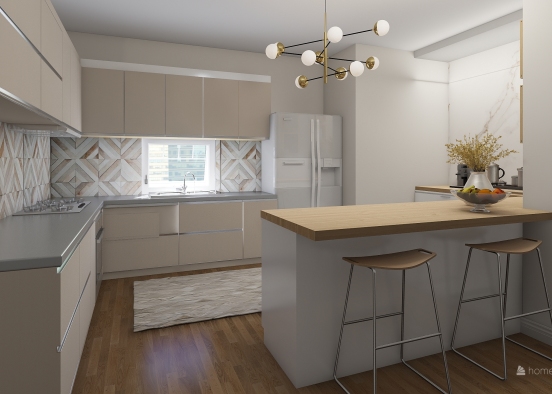 beige kitchen Design Rendering
