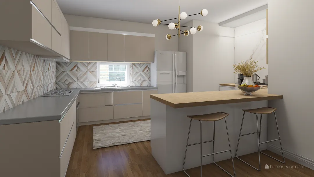 beige kitchen 3d design renderings