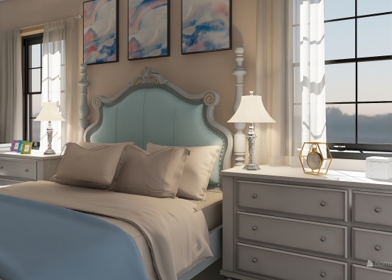 French country guest bedroom Design Rendering
