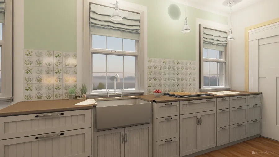 Kitchen, Living & Dining 3d design renderings