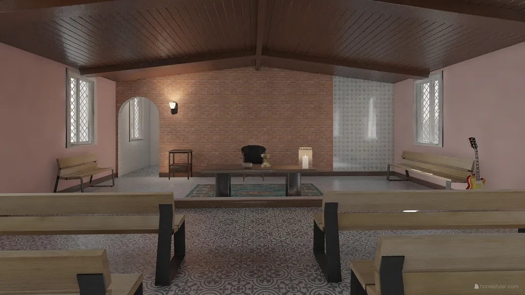 CAPELA salão no fundo 3d design renderings
