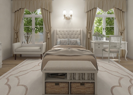 Classic Bedroom Design Rendering
