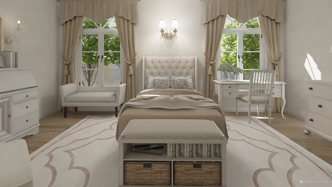 Classic Bedroom 3d design renderings