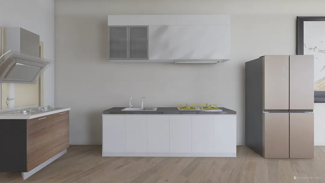 Kitchen black cabinet 3d design renderings