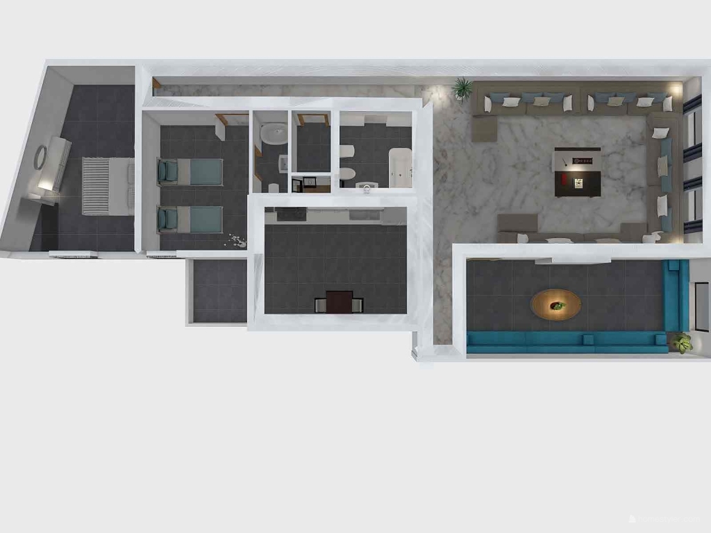 2 etages  airienne 2.00 m 3d design renderings