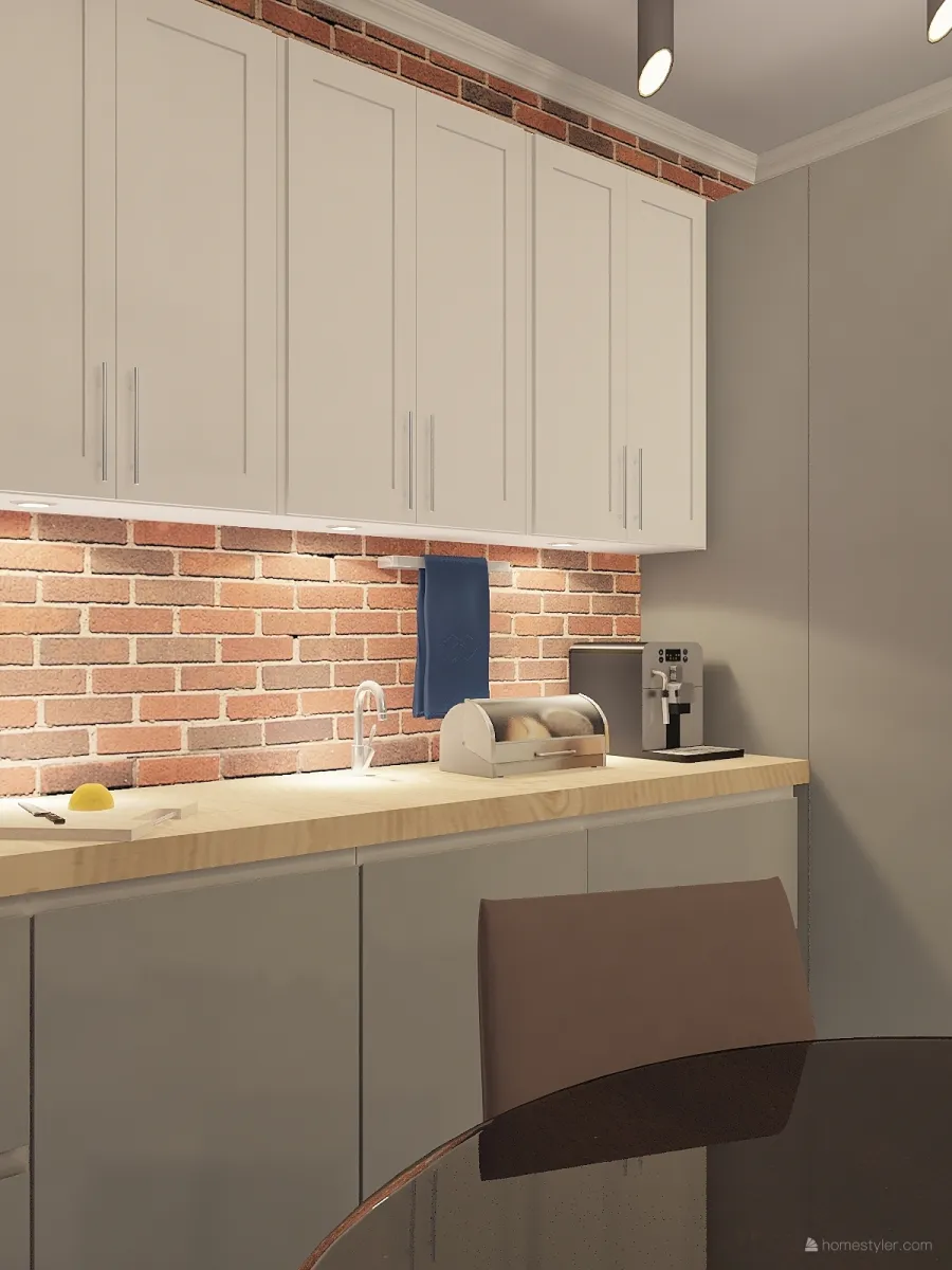 Гостиная и кухня 3d design renderings