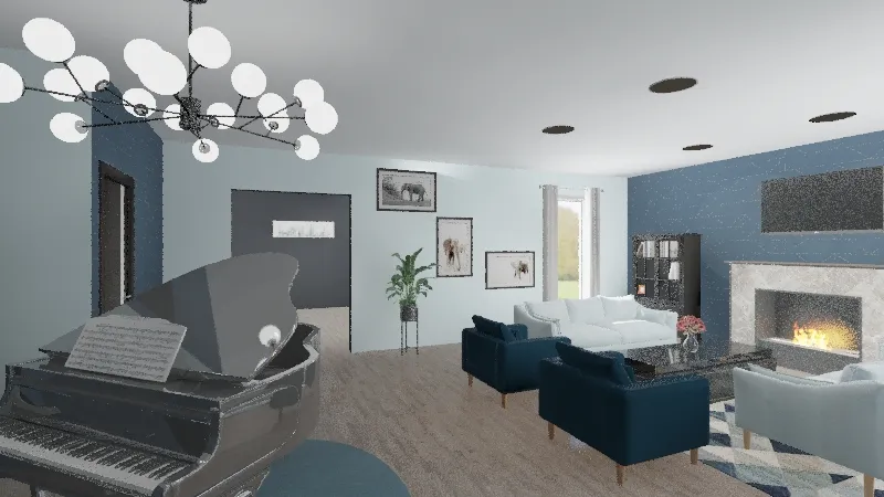 Living/Dining room 3d design renderings