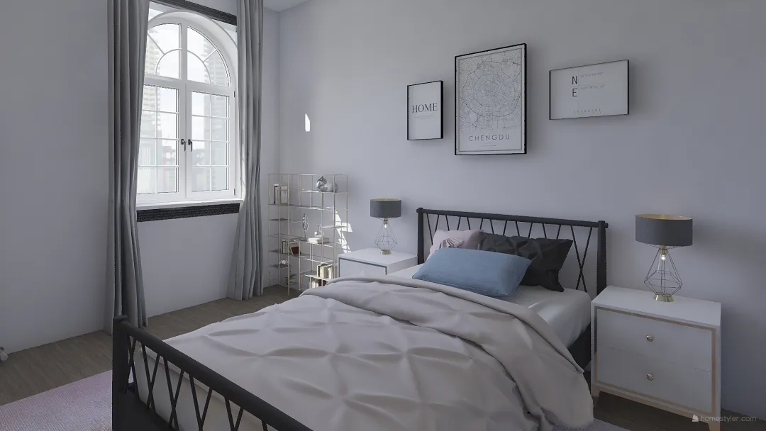 just single bedroom 3d design renderings