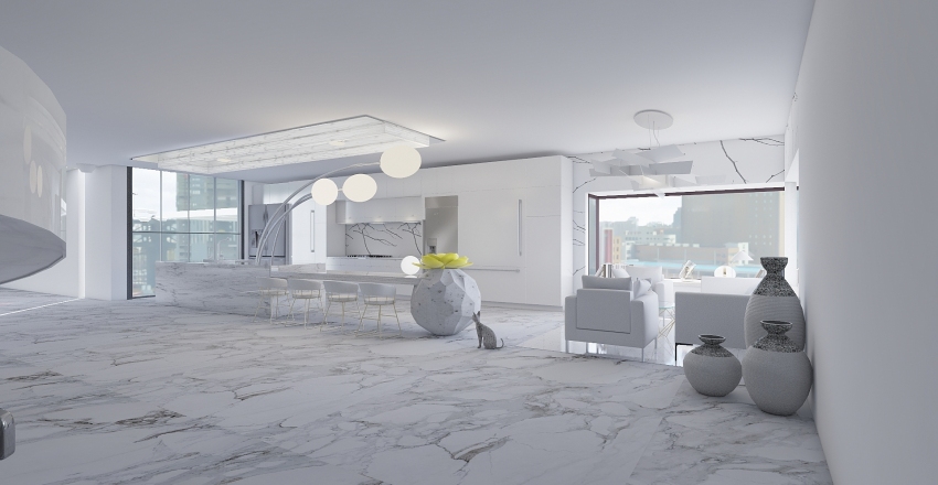 Marble house Interior Design Render