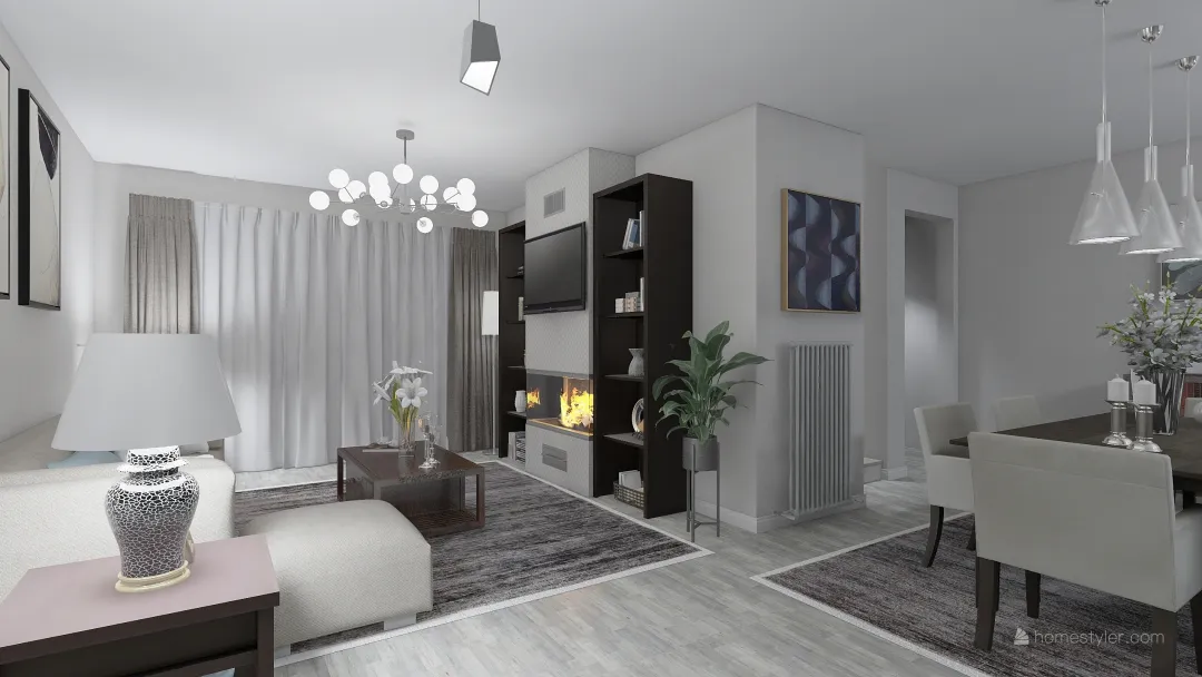 μικρη διωροφη κατοικια 3d design renderings