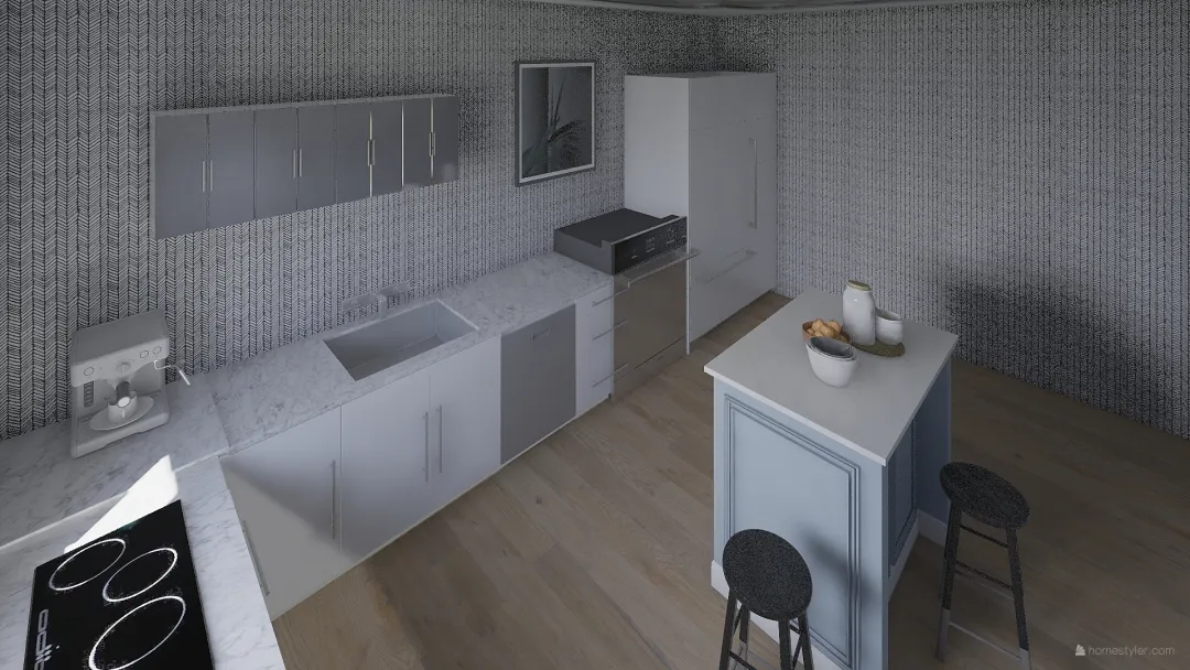 Service Area Kitchen 3d design renderings