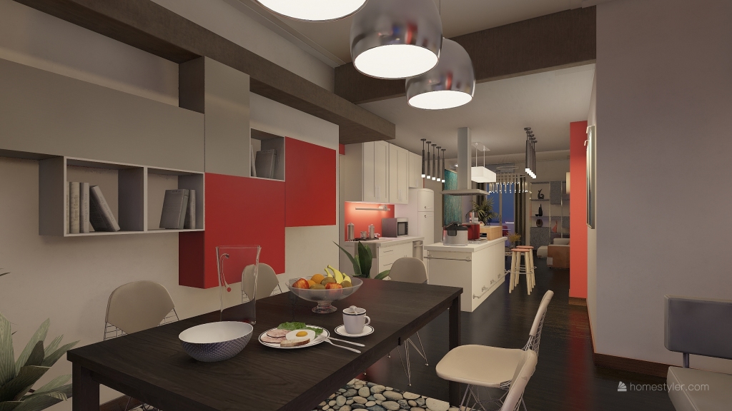 Διαμπερές διαμέρισμα στην Αθήνα (bright appartment) 3d design renderings