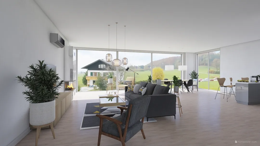 Дом в скандинавском минимализме 3d design renderings