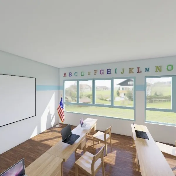 Spanish Classroom 3d design renderings