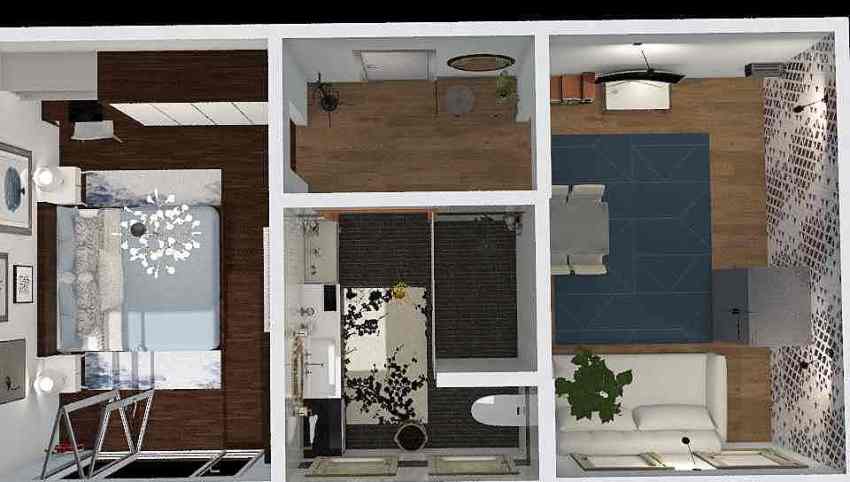 small flat 40m2 3d design picture 45.95