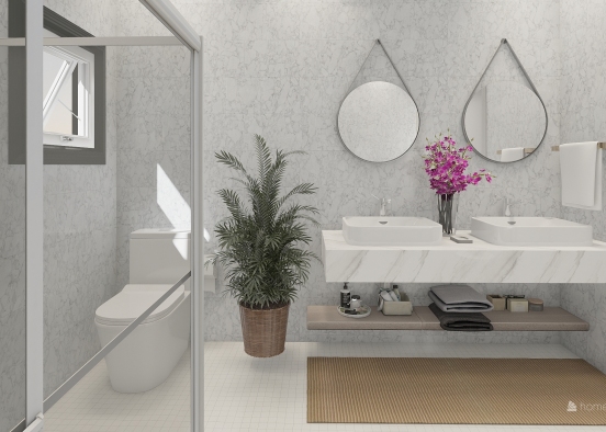 banheiro do casal Design Rendering