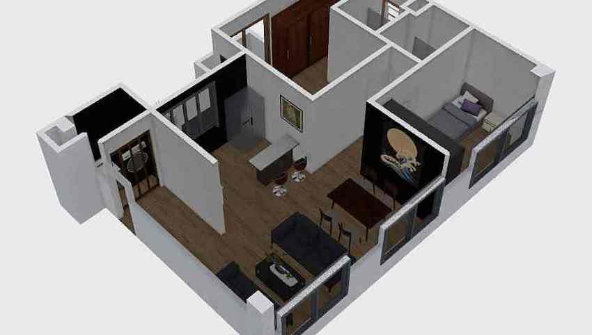 2 Habitaciones 3d design picture 85.07