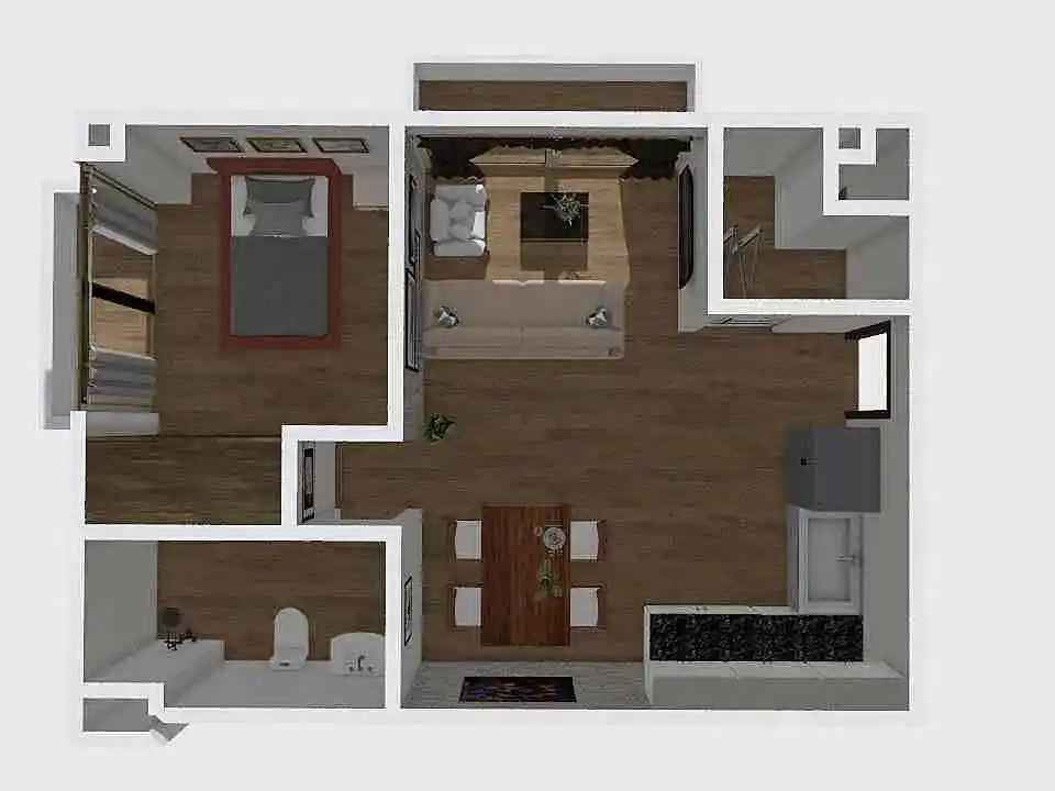 1 habitación 3d design renderings