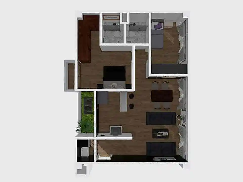 2 Habitaciones 3d design renderings