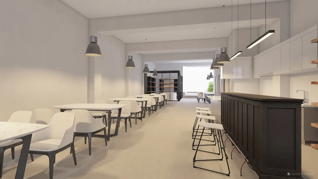 Garage Cafe 3d design renderings
