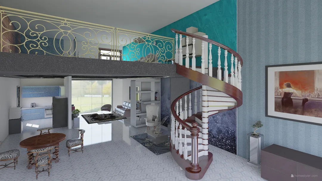 lofty loft 3d design renderings