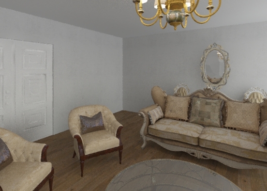 classical living room Design Rendering
