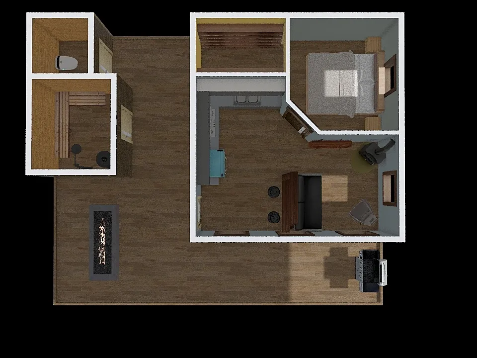 Studio Cabin 3d design renderings