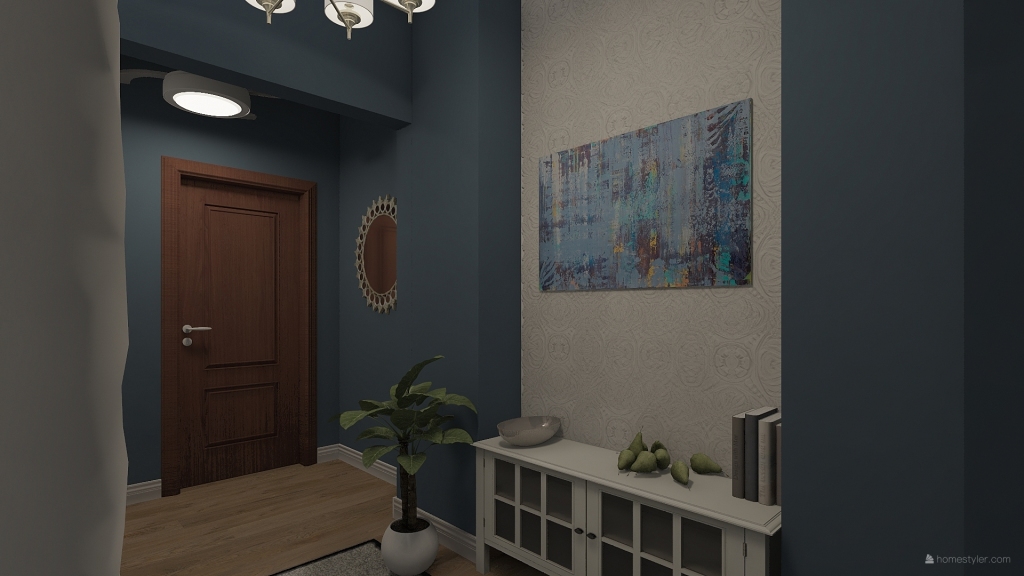 blu bedroom 3d design renderings