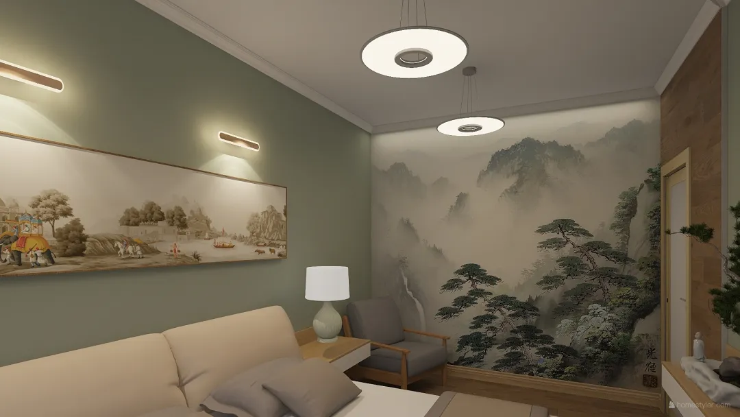 Japanese style in the interior 3d design renderings