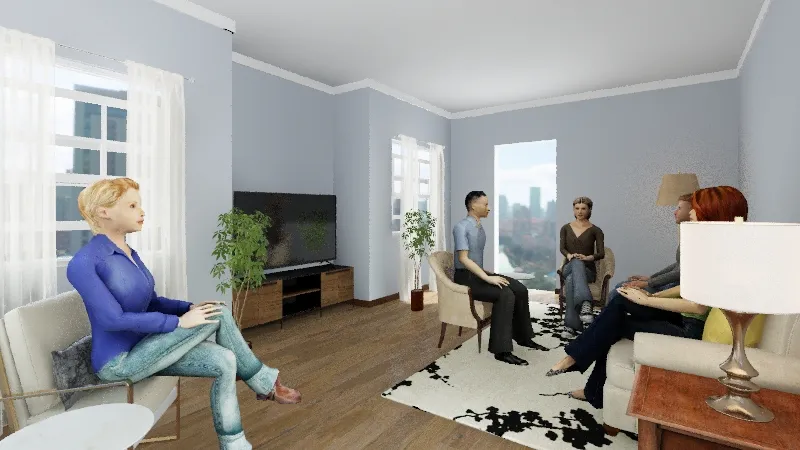 living room A 3d design renderings