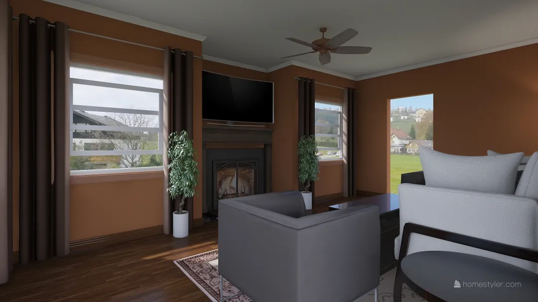 living room A 3d design renderings