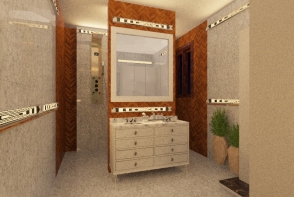 MARBLE AND WOOD BATH Design Rendering