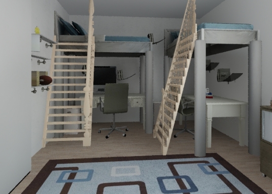 bedroom for two girls Design Rendering