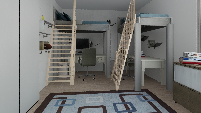 bedroom for two girls 3d design renderings
