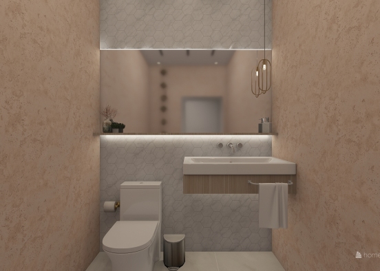 banheiro rose Design Rendering
