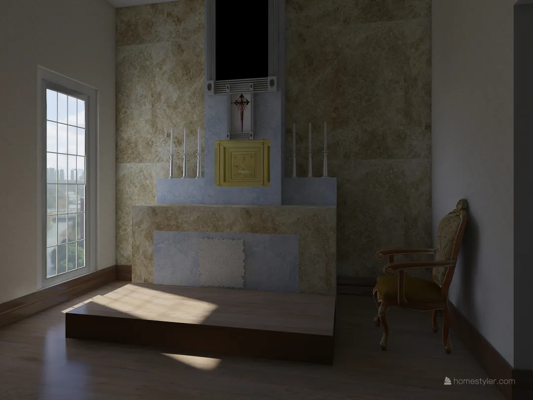 capela privada apartamento 3d design renderings