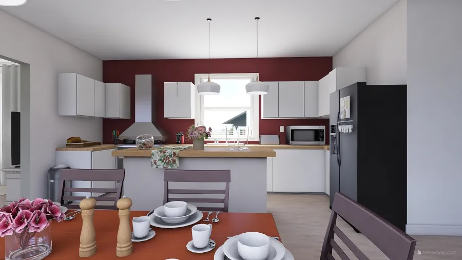 Kitchen-Diner 3d design renderings