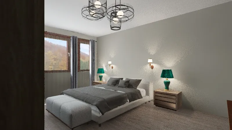 yatak odası 3d design renderings