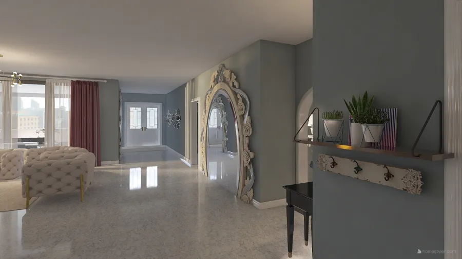 Kitchen/Diner/Living Room 3d design renderings