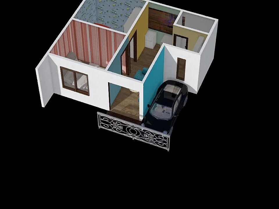 Rumah BAru 2 Lantai 3d design renderings