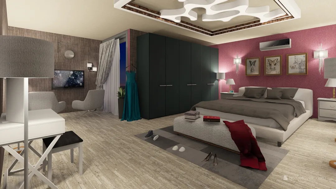 Bed Room 3d design renderings