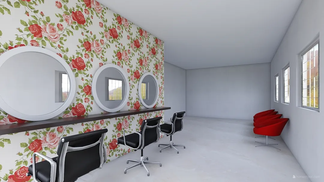 Salão Fasilu 3d design renderings