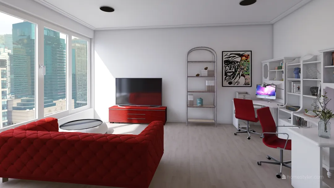 The Student Apartment 3d design renderings