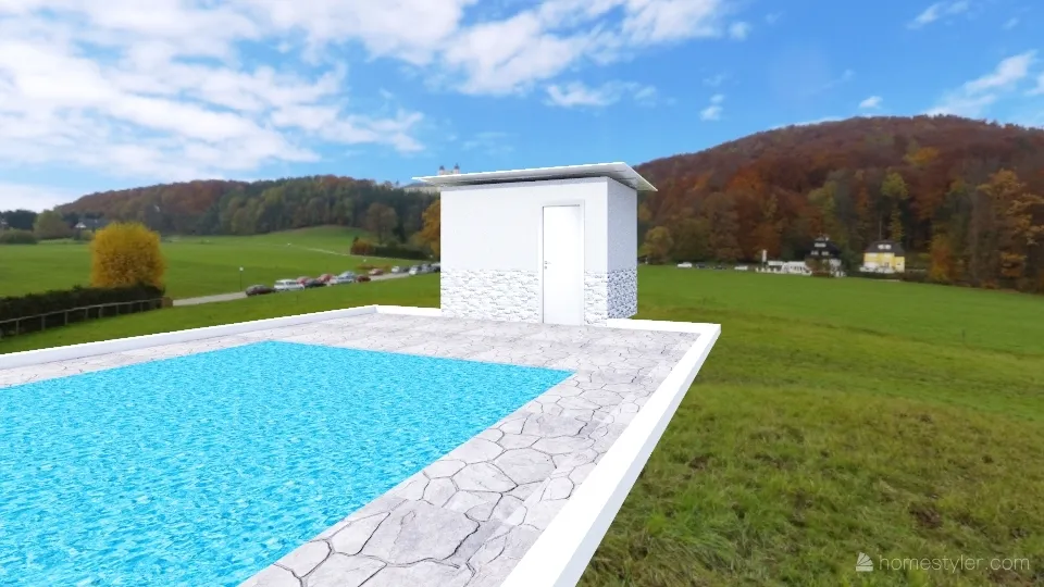 Pool Bathroom 3d design renderings